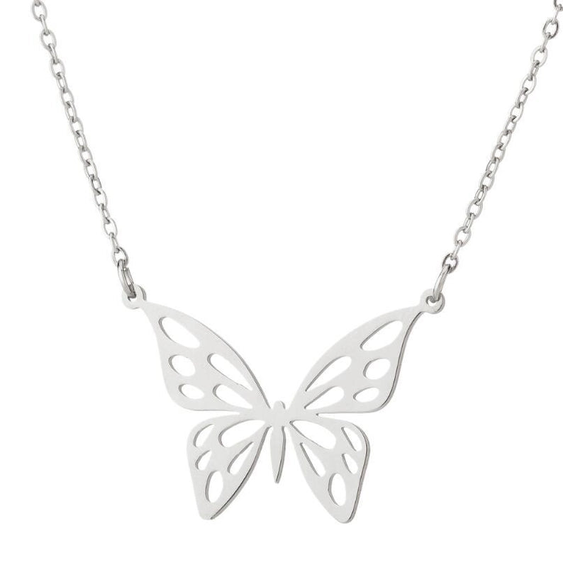 Fashion Butterfly 201 Stainless Steel 18K Gold Plated Plating Stainless Steel Necklaces
