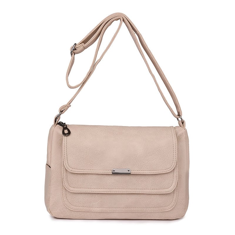 Women's Bag New Fashion Crossbody Shoulder Women's Bag Bags Middle-aged Mother Soft Leather Small Square Bag