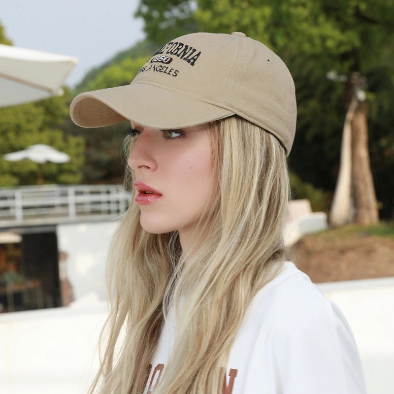 Unisex Casual Retro Letter Embroidery Curved Eaves Baseball Cap
