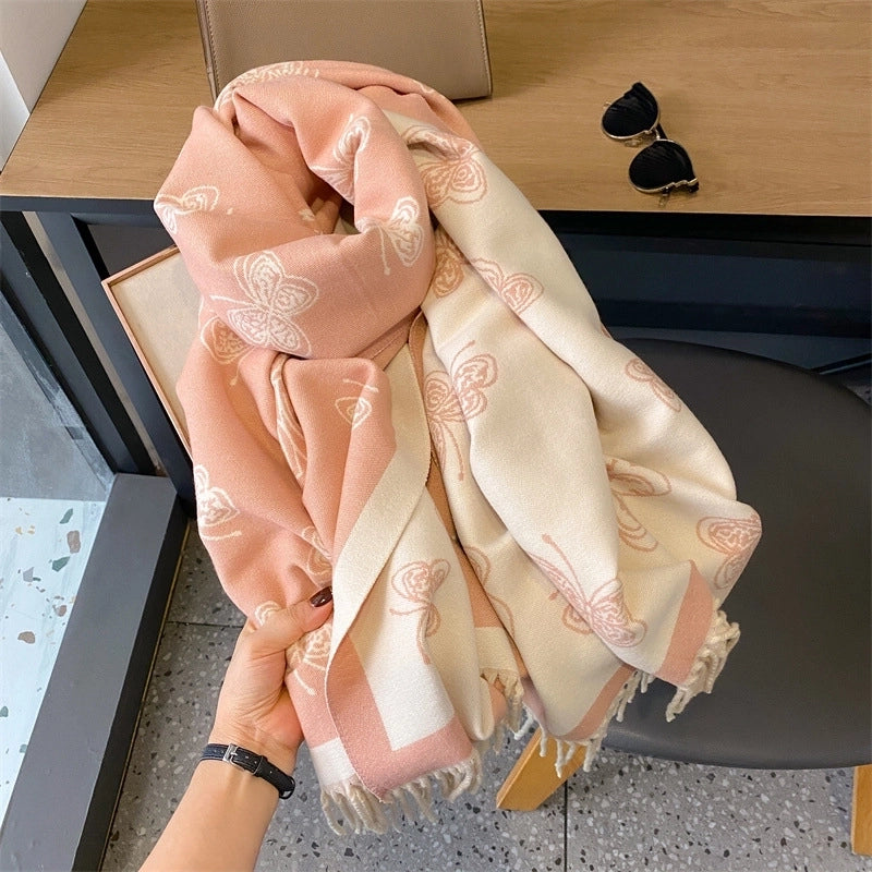 Adults Minimalist Commute Butterfly Polyester Scarf