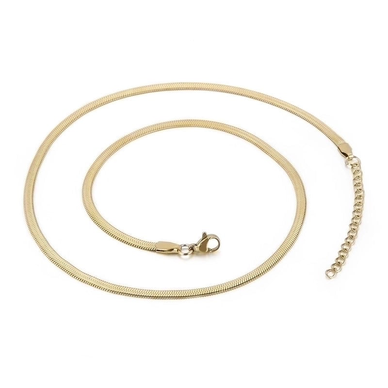 Classic Style Solid Color Titanium Steel 18K Gold Plated Plating Chain Necklace