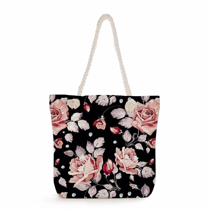 Women's Medium Linen Flower Vintage Style Classic Style Square Zipper Shoulder Bag