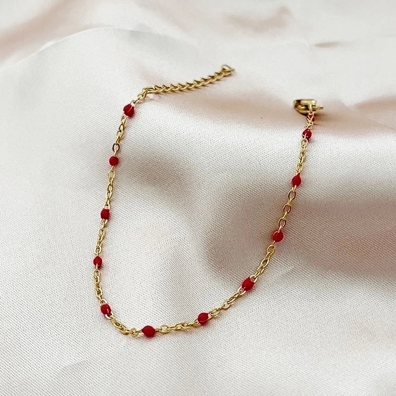 Minimalist Solid Color Stainless Steel Chain Bracelets