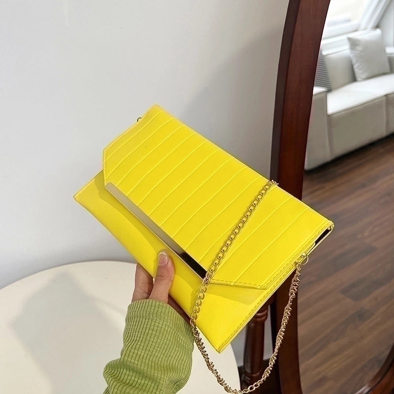 Women's Pu Leather Solid Color Classic Style Flip Cover Crossbody Bag