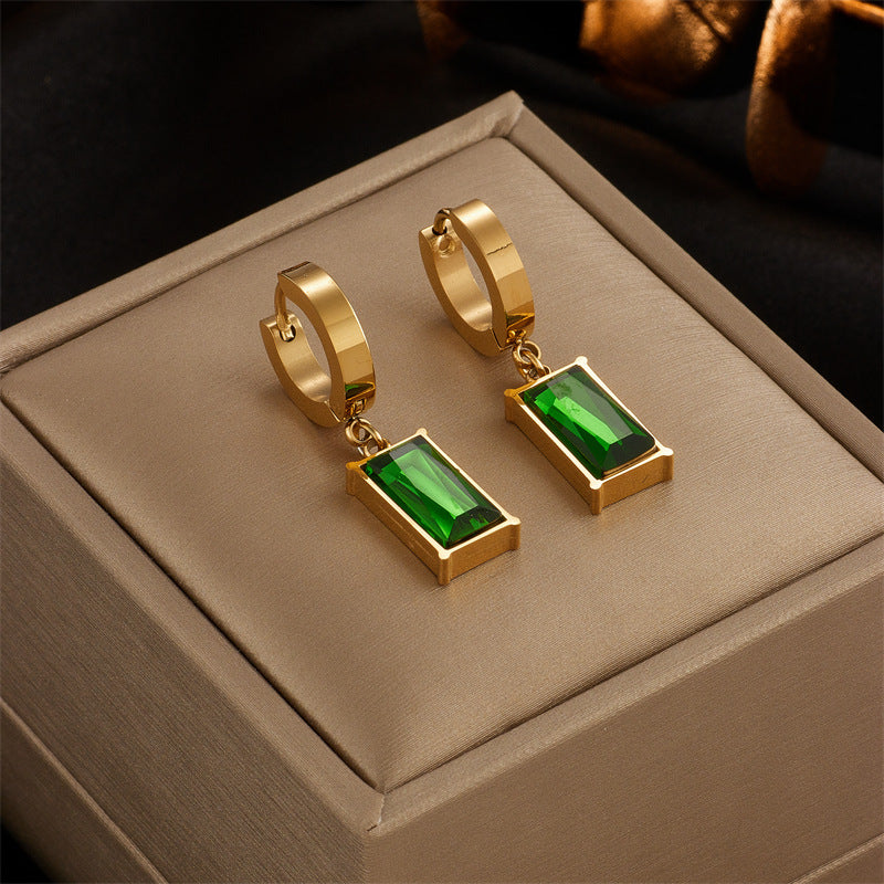 Women Square Chain Titanium Steel Electroplating Jewelry Sets