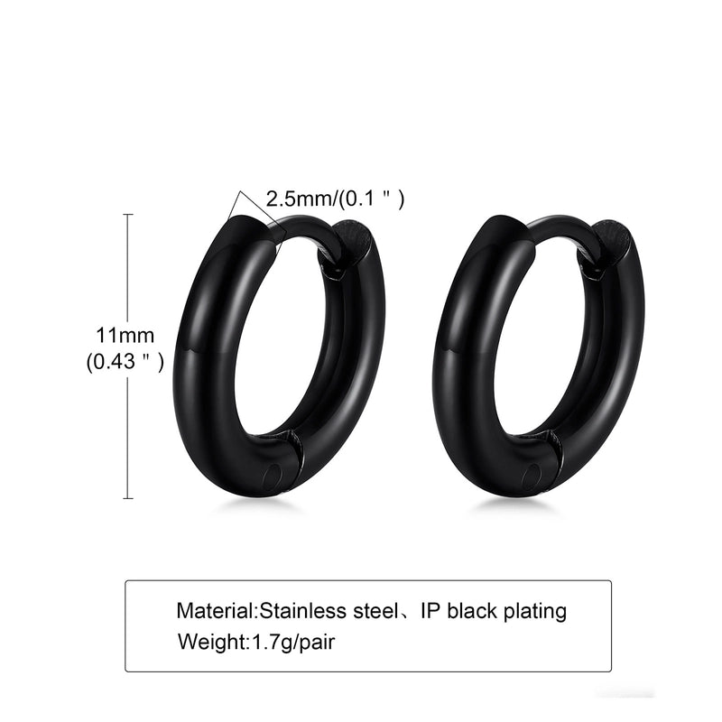 1 Pair Minimalist Solid Color Plating 304 Stainless Steel Hoop Earrings
