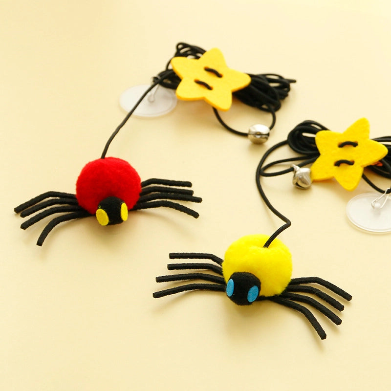 Cat Toy Hanging Door To Relieve Boredom And Swing Self-hanging Elastic Rope Feather Cat Stick Bell Spider Cat Supplies