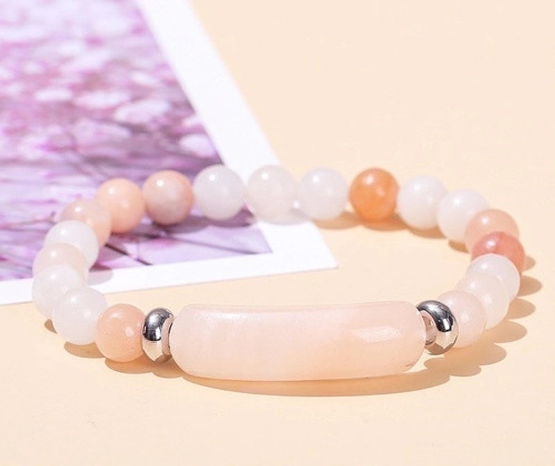 Minimalist Geometric Stainless Steel Natural Stone Polishing Bracelets