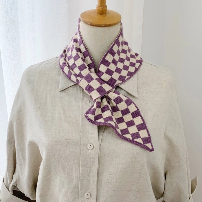 Women's Minimalist Classic Style Color Block Polyester Silk Scarf