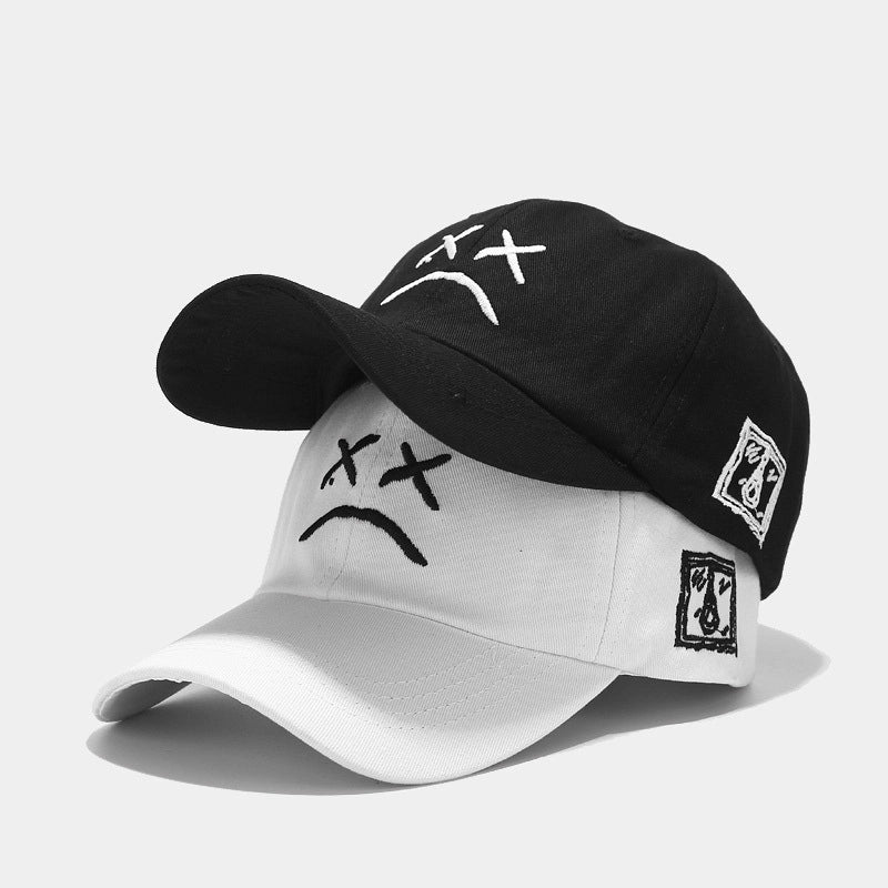 Unisex Basic Face Embroidery Curved Eaves Baseball Cap