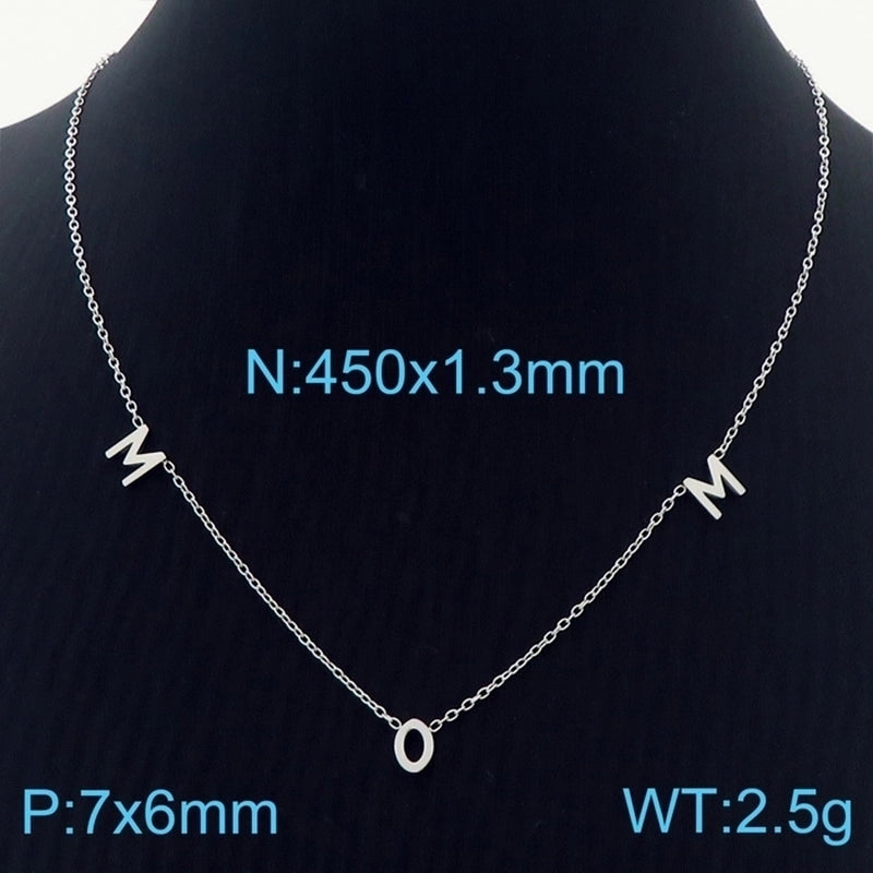 Minimalist Letter Titanium Steel 18K Gold Plated Plating Necklace