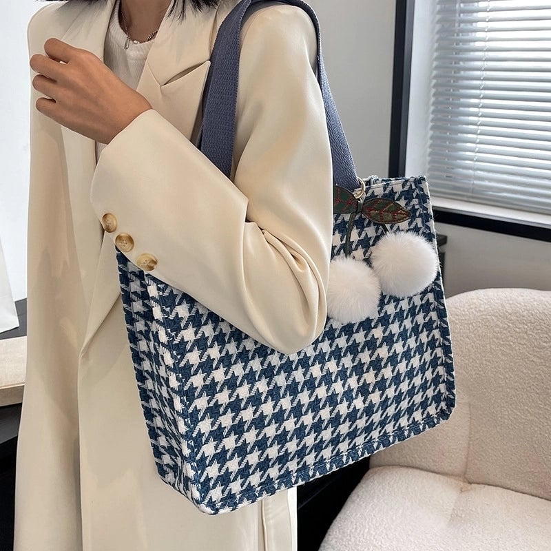 Women's Large Canvas  Vintage Style Square Open Shoulder Bag Tote Bag