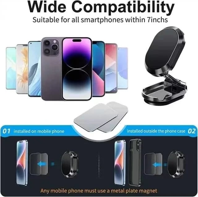 🔥Promotion 49% OFF - Alloy Folding Magnetic Car Phone Holder