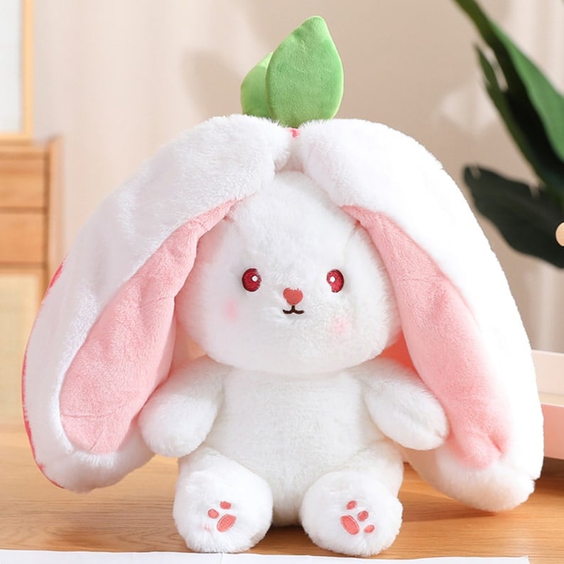 🔥Strawberry Bunny Transformed into Little Rabbit Fruit Doll Plush Toy