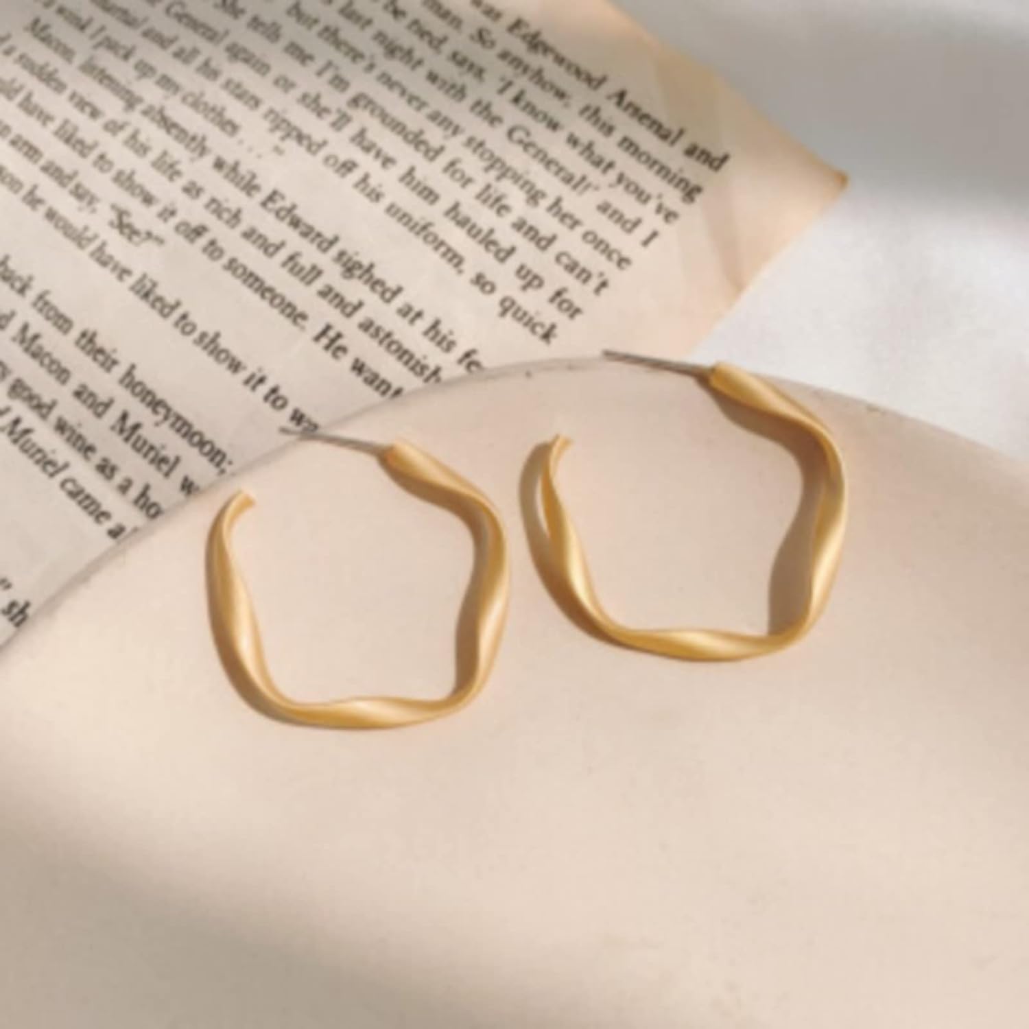 Matte Twisted Hoop Earrings