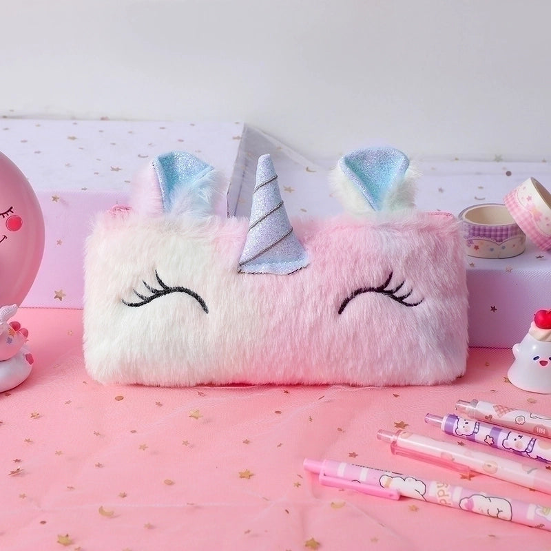 New Plush Cartoon Pencil Case Kid's Bag