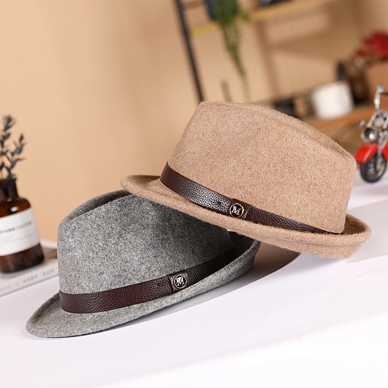 Hat Autumn And Winter Pure Wool Bowler Hat Woolen Retro   Hat Roll Along Felt Hat