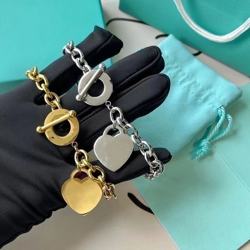 Minimalist Commute Heart Shape Titanium Steel Bracelets