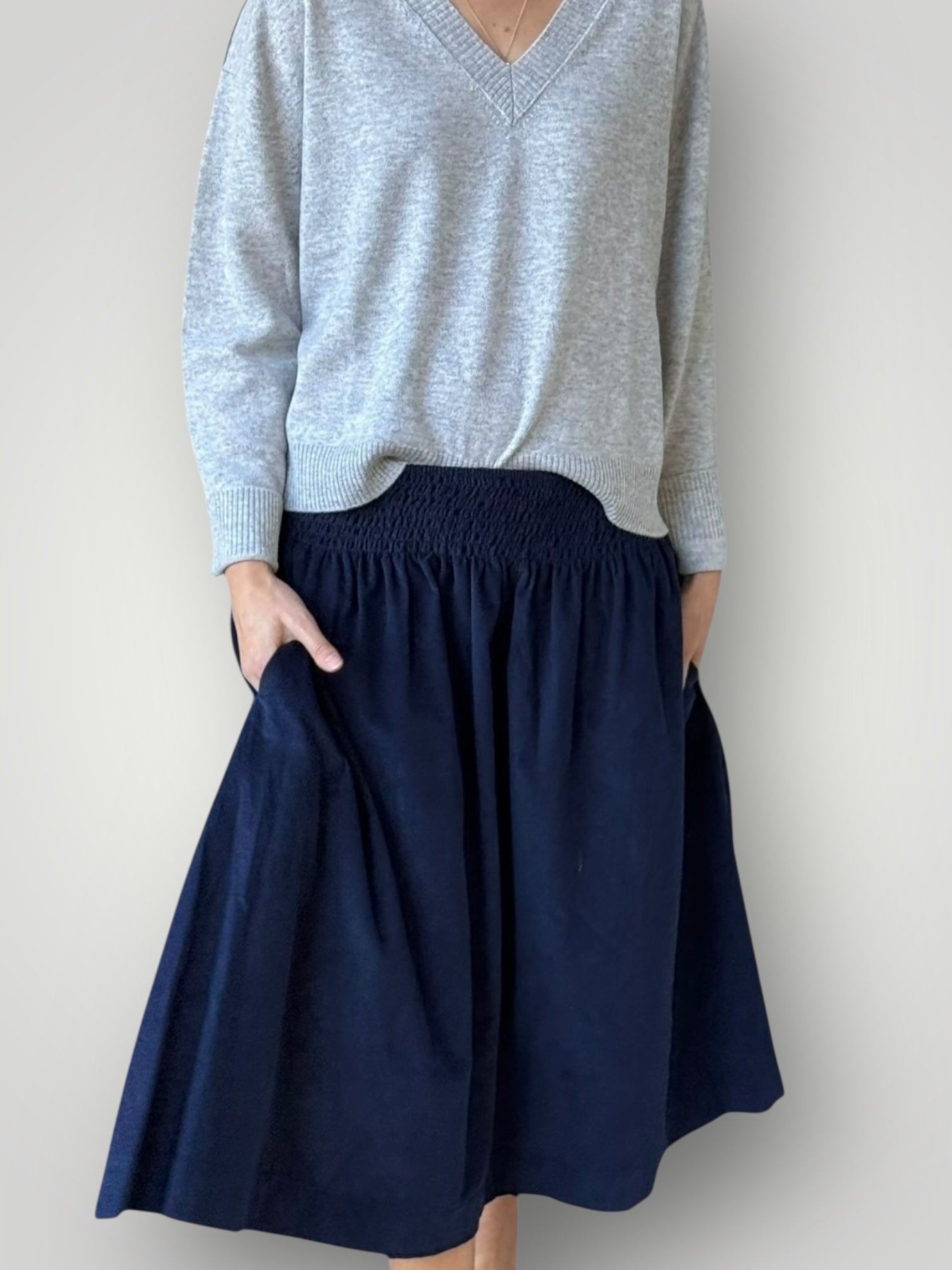lola skirt - indigo navy  cord