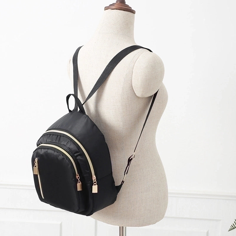 Solid Color Nylon Cloth Small Backpack