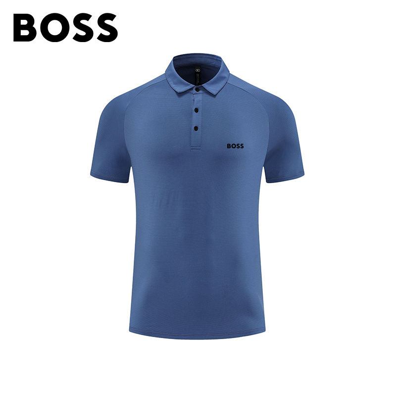 BOSS Men-s Lapel Short Sleeve Quick Dry Polo Shirt