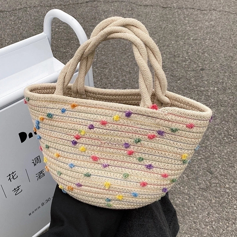 Women's Small Summer Straw Vacation Straw Bag