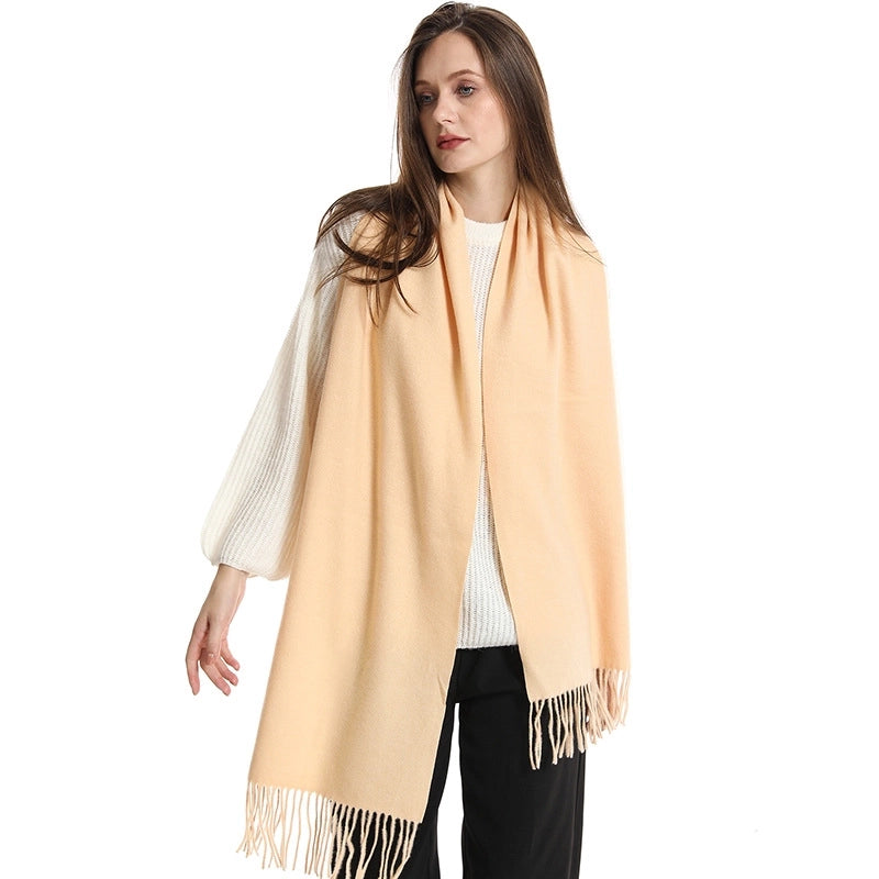 Women's Elegant Solid Color Imitation Cashmere Scarf