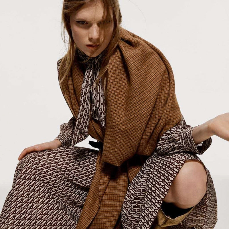 Women's Retro Plaid Imitation Cashmere Scarf