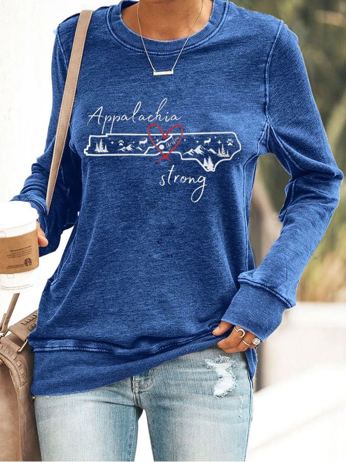 Women's Appalachian Strong Hurricane Print Casual Sweatshirt