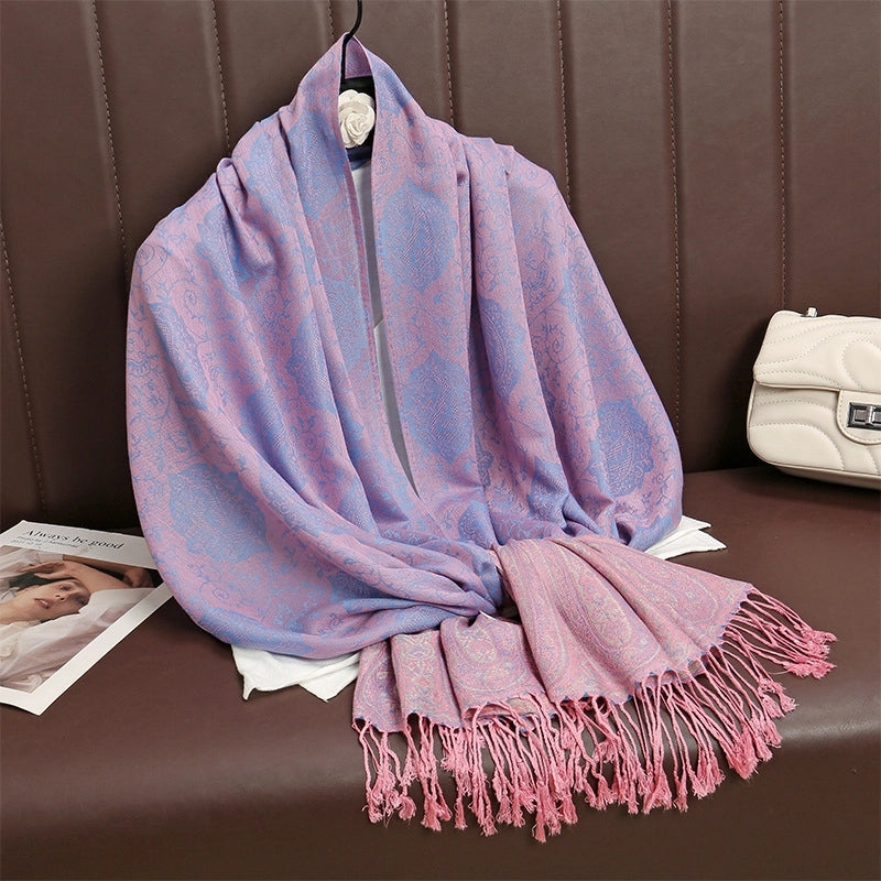 Women's Elegant Basic Solid Color Polyester Shawl