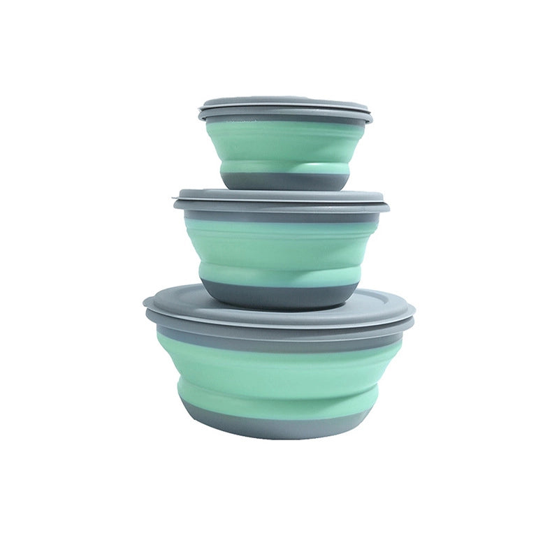 Casual Solid Color Plastic Bowl 3 Pieces Set