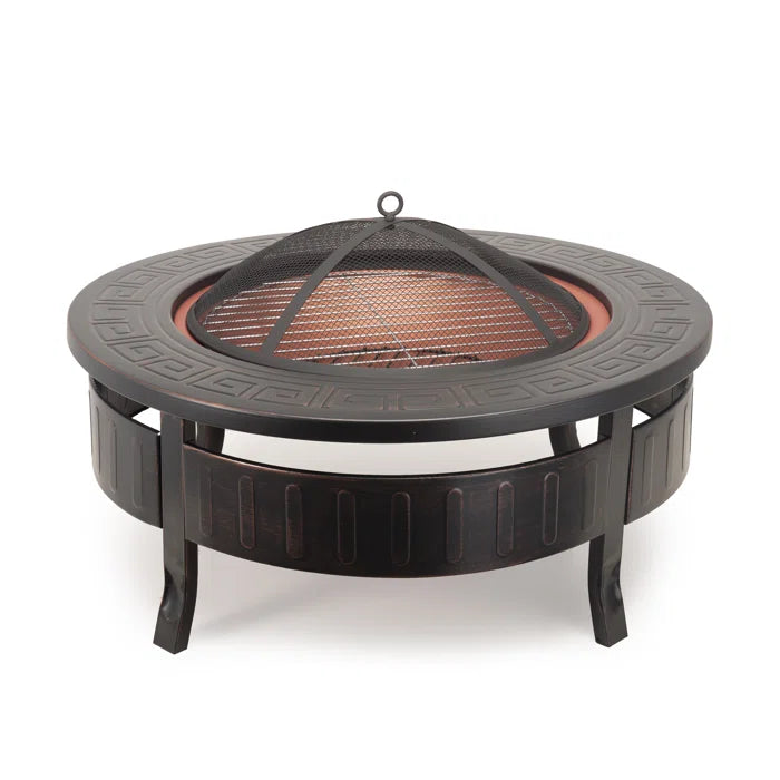 Fire Pits For Garden Wood Burning Cast Iron Firepit Round Fire Bowl Grill. Outdoor Garden Terrace Barbecue