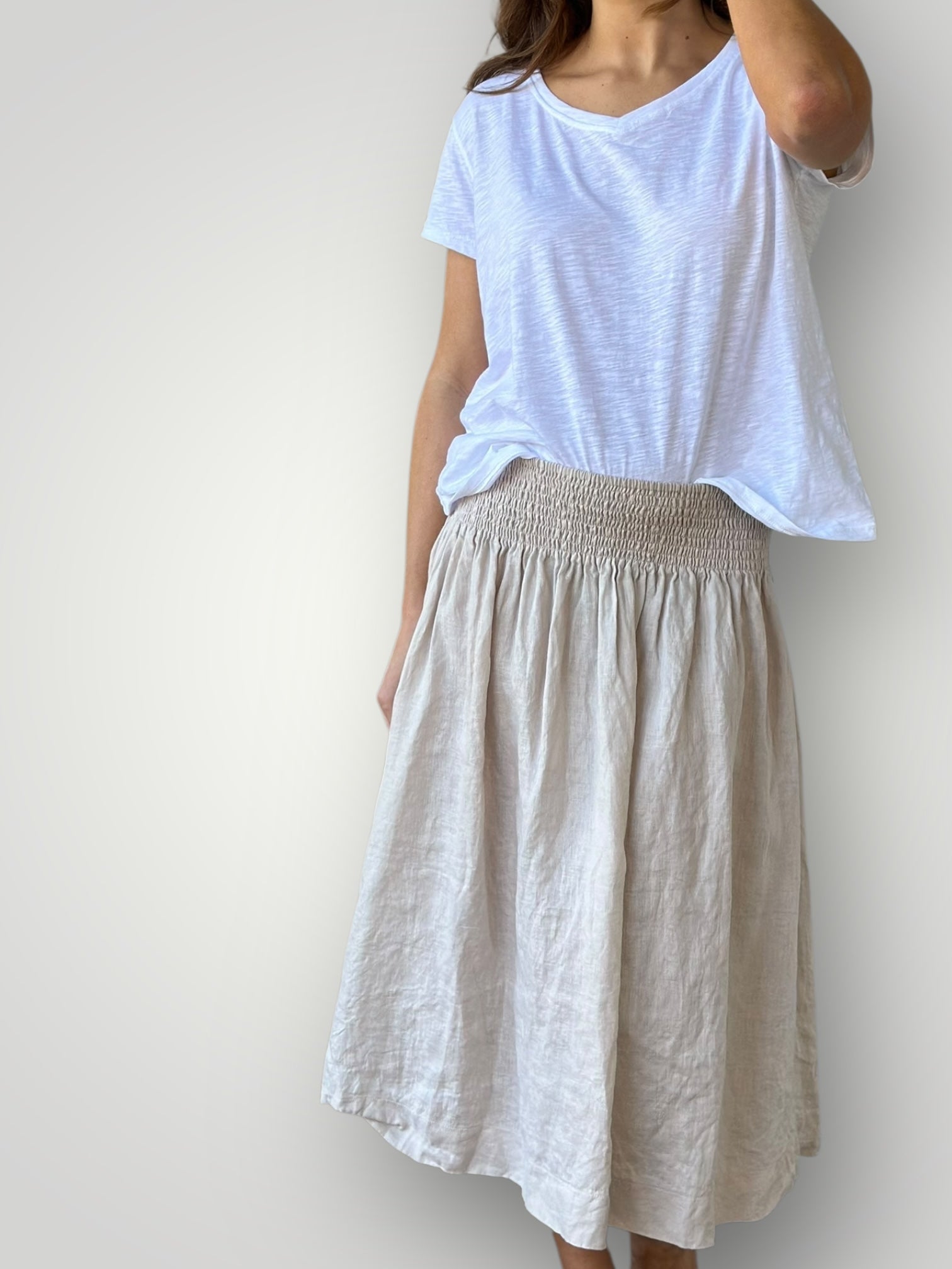 lola skirt - natural linen