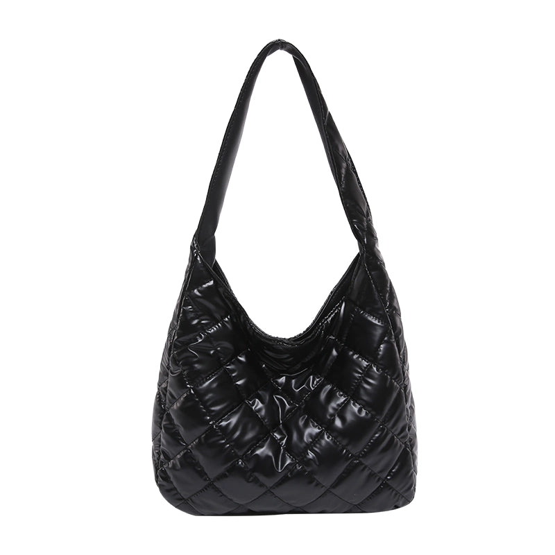 Women's Cotton Solid Color Lingge Streetwear Square Zipper Shoulder Bag