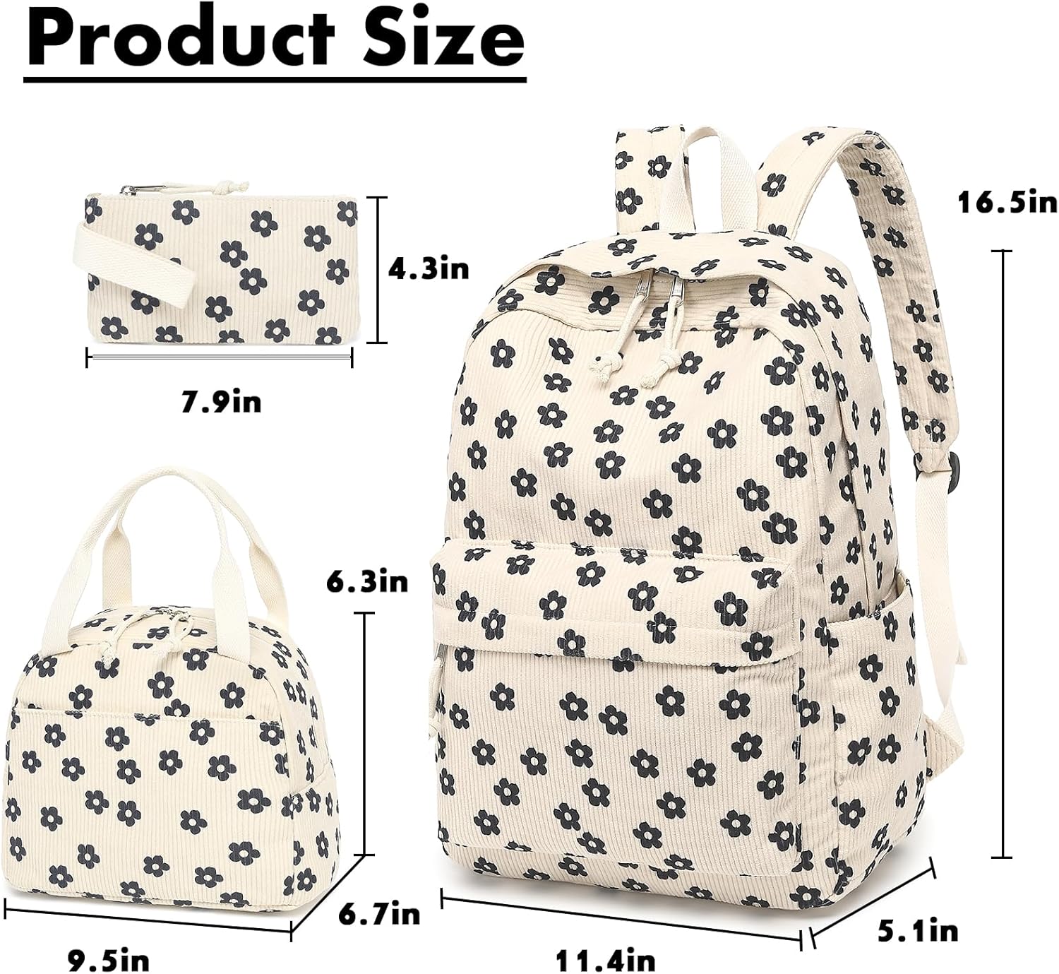 Bluboon School Backpack Teens Girls Boys Kids School Book Bags with Lunch Box Pencil Bag