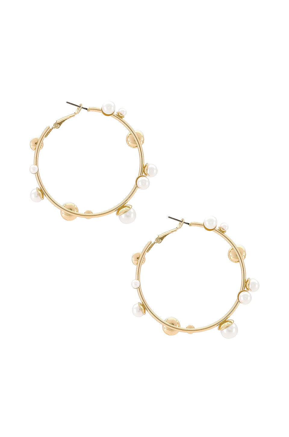 Gold and Pearl Round Earrings