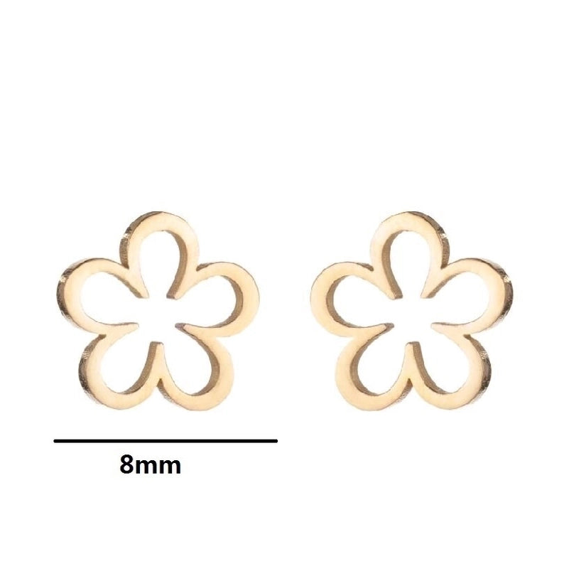 1 Pair Minimalist Sun Plating 304 Stainless Steel 18K Gold Plated Ear Studs