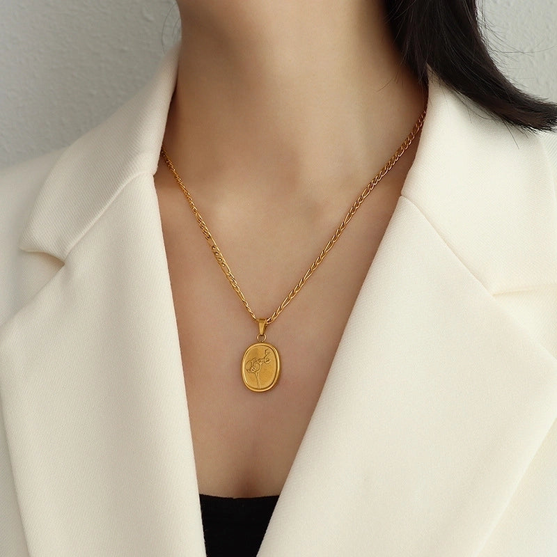 Fashion Geometric 304 Stainless Steel 18K Gold Plated Plating Necklace