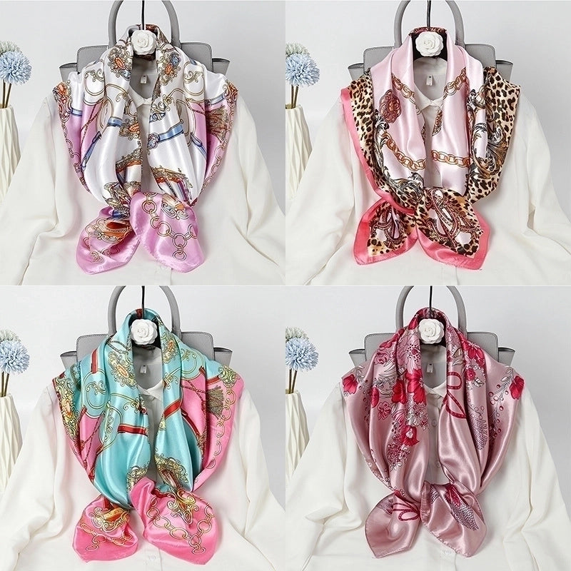 Women's Fashion Flower Chiffon Printing Silk Scarves