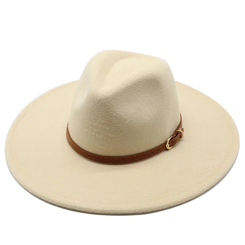 British Style Hat Harajuku Style 9.5cm Large Edge Woolen Top Hat For Men And Women Warm Jazz Hat For Autumn And Winter