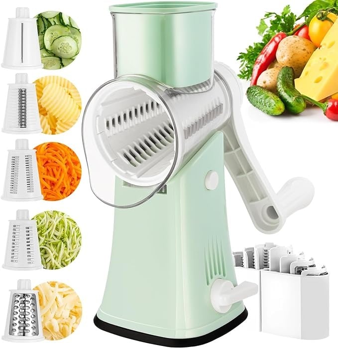 🔥🔥HOT SAVE-49% OFF🔥🔥5 in 1 Rotary Cheese Grater Vegetable Slicer