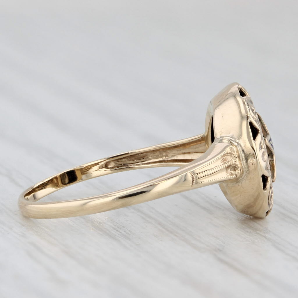 Vintage Order Eastern Star Ring 10k Gold Women's OES Masonic Signet Size 6.25