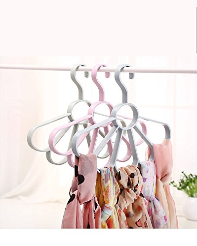 Flower Scarf Belt Hanger Multi-Function Plastic Scarf Hanger 5 Holes Hanging Towel Scarf Tie Necklace Jewelry Saving Space Hangers