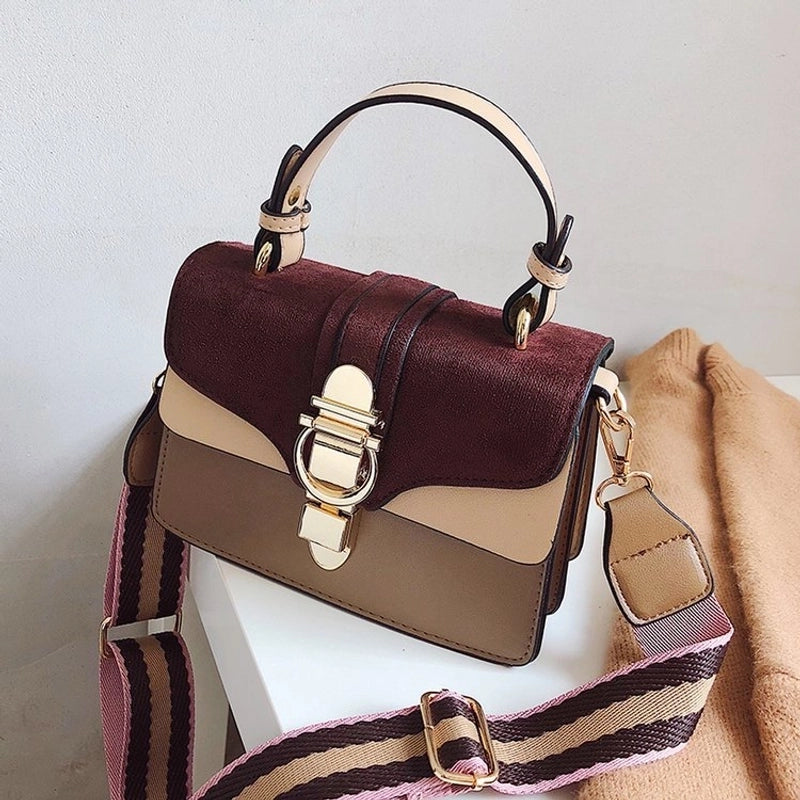 Women's Small Pu Leather Vintage Style Square Bag