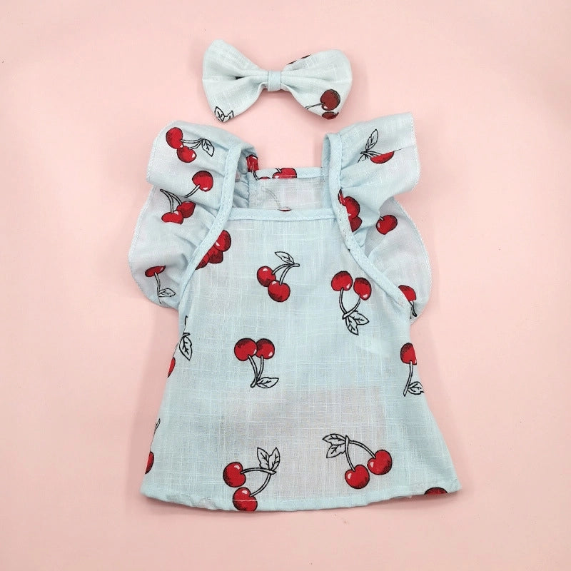 Sweet Cotton Flower Strawberry Pet Clothing