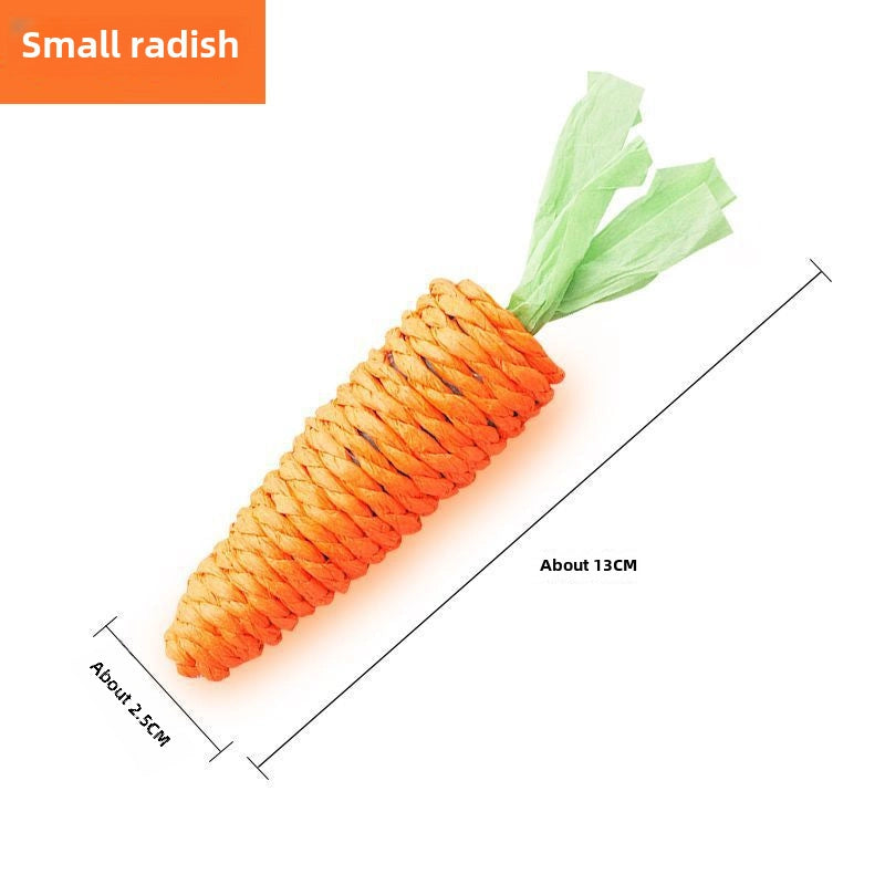 Cat Toy Radish Self-Hi Relieving Stuffy Artifact Molar Bite-resistant Sisal Funny Cat Supplies Funny Cat Stick