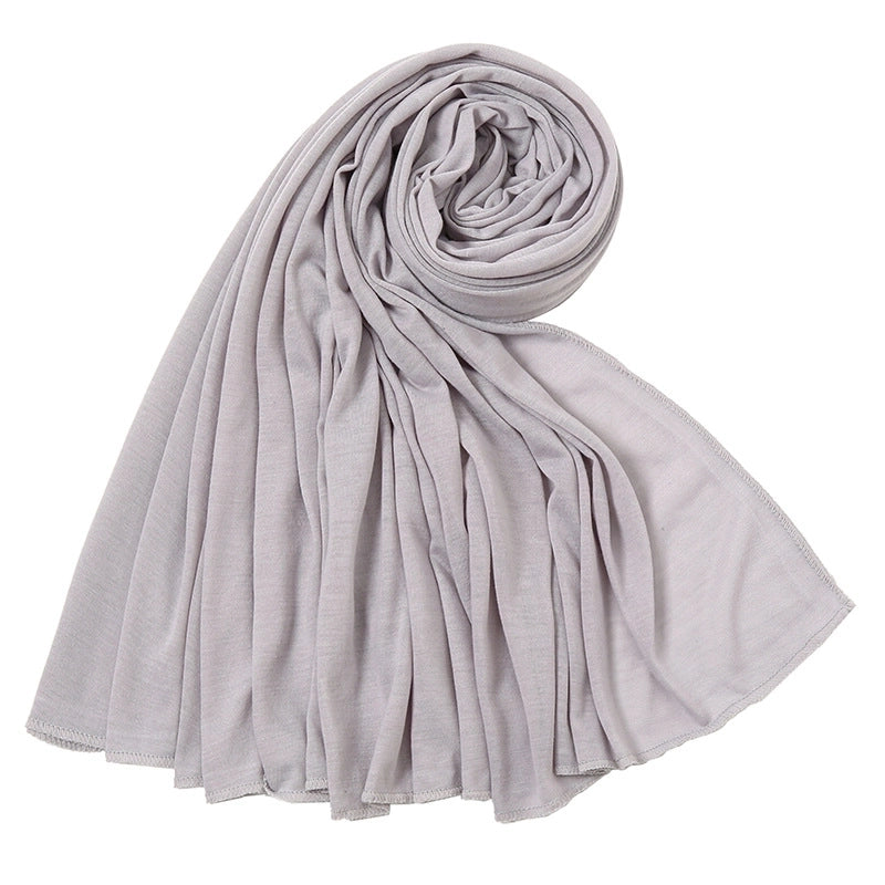 Women's Minimalist Solid Color Mercerized Cotton Winter Scarves