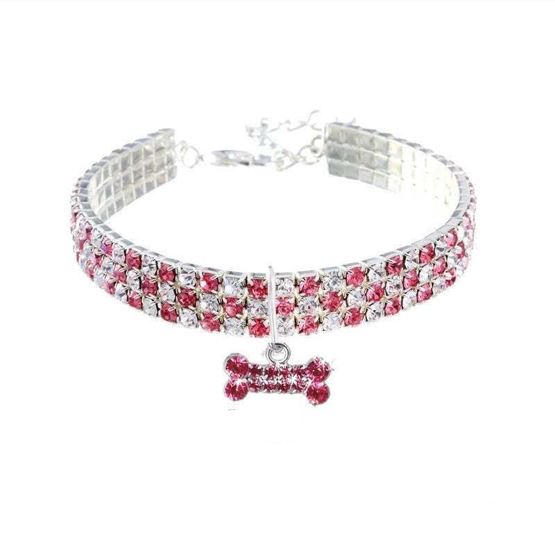 Minimalist Classic Style Commute Alloy Bow Knot Inlay Pet Collar