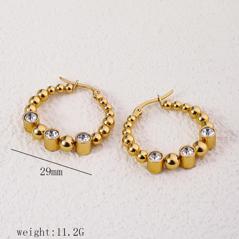 12 Pieces Minimalist Commute Geometric Heart Shape Plating Titanium Steel Drop Earrings Earrings Ear Studs