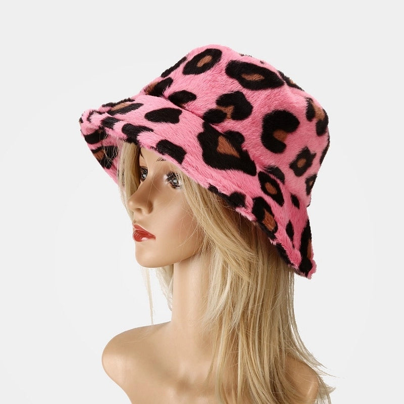Women's Fashion Leopard Wide Eaves Bucket Hat